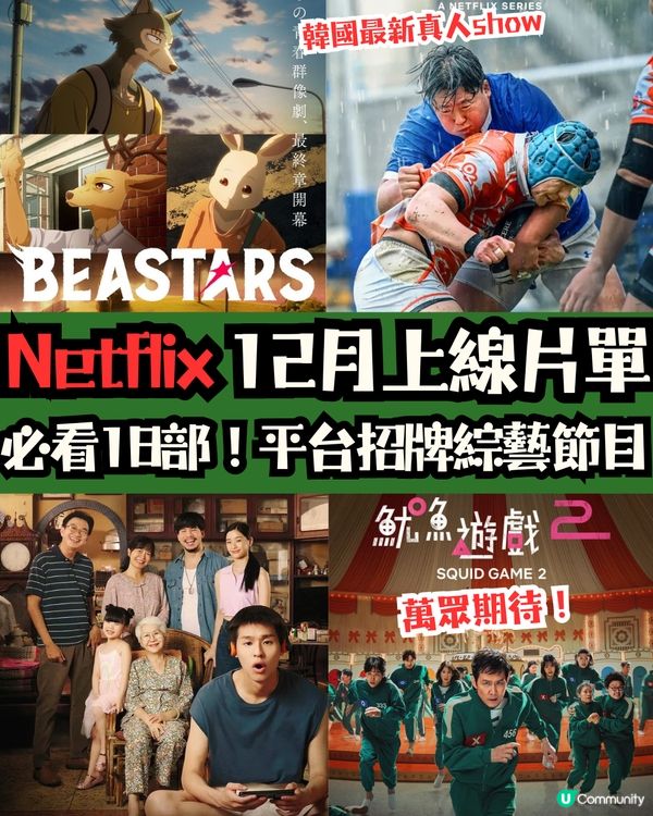Netflix 12月片單新上架必看18部🎬魷魚遊戲2即將上線/韓國最新真人show‼️