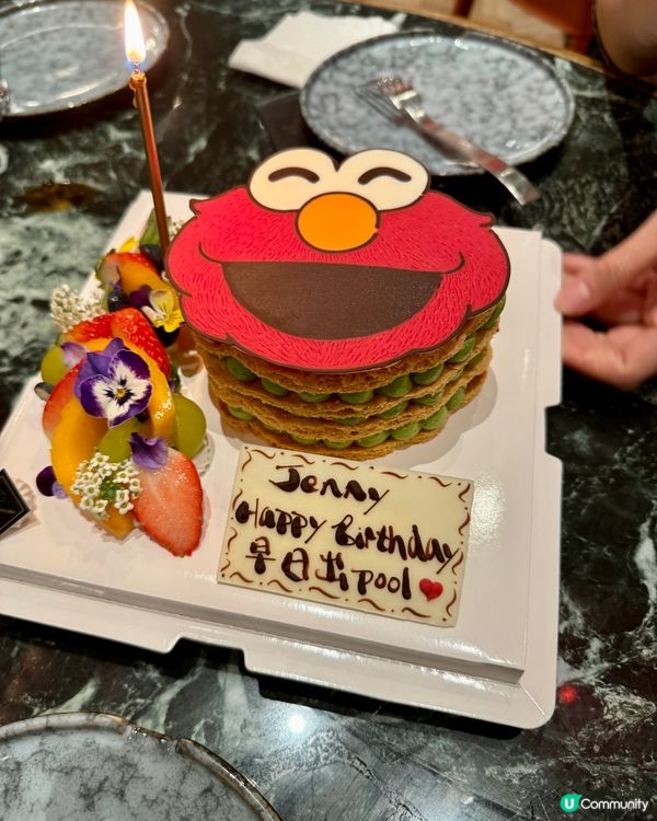 芝麻街Elmo 拿破崙生日蛋糕🎂(葵涌)