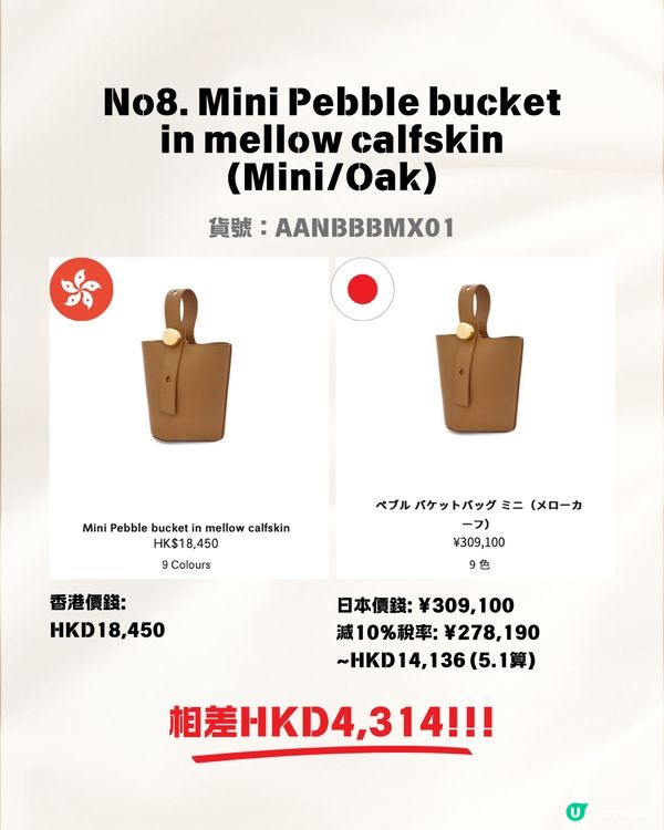 日本買LOEWE手袋超抵😍即睇13款手袋港元日圓價格比較✨最高慳超過$8200⁉️連最新款都有！