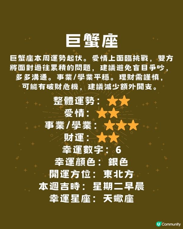 12星座運勢2024🌟本週12星座運勢(16/12-22/12)