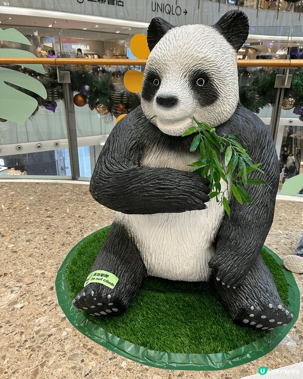 旺角Moko商場有很多熊貓的裝飾，熊貓也有不同的形態，很配合...