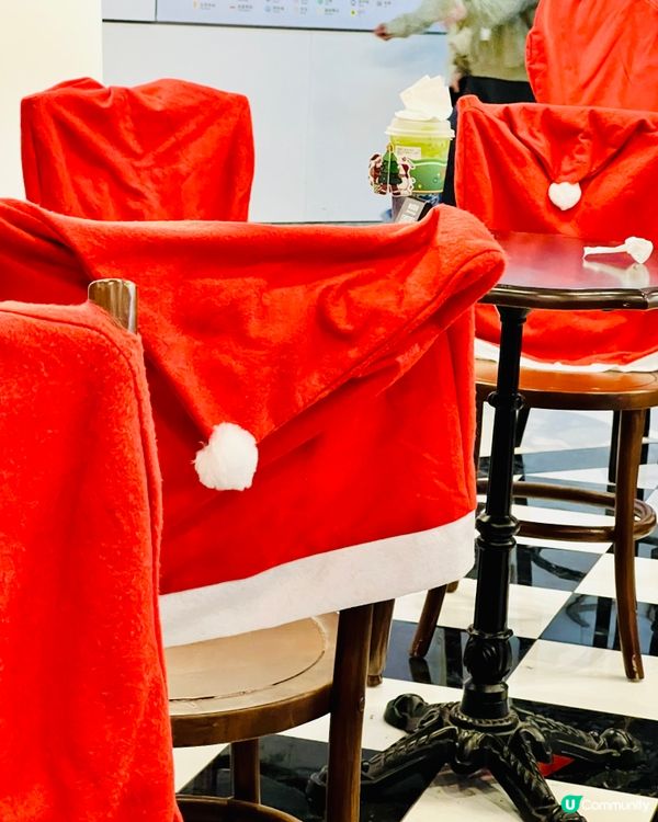 聖誕氣氛滿滿茶飲店｜陶鳶茗敍｜抹茶波波牛乳｜聖誕杯套