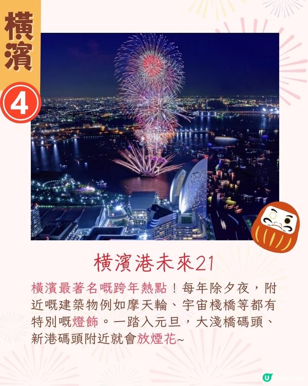 2025日本6大跨年活動🎊東京熱門跨年景點/東京鐵塔倒數/橫濱煙花🔥仲可以親自體驗神社敲鐘⁉️