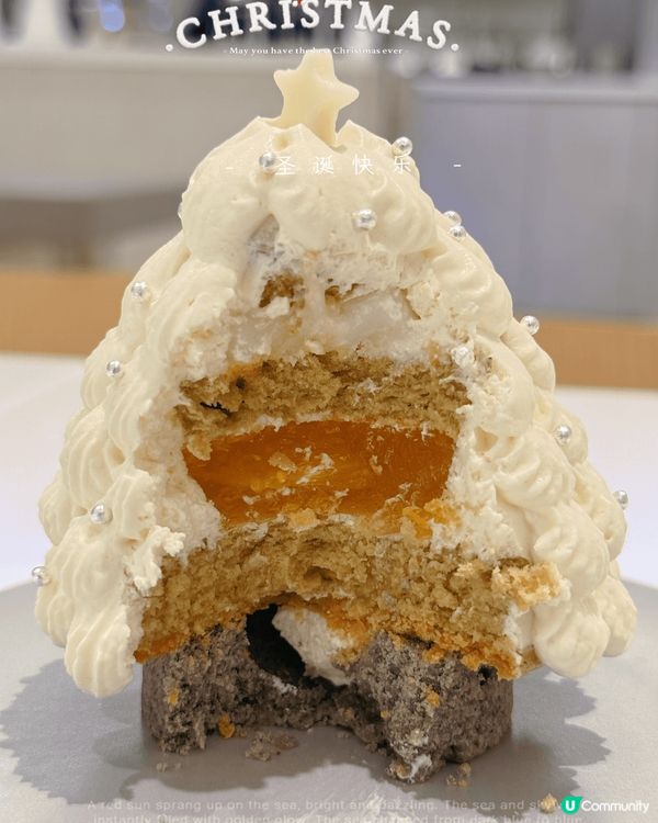 聖誕樹造型蛋糕，呢間cafe每年都推出唔同口味唔同造型嘅迷你...