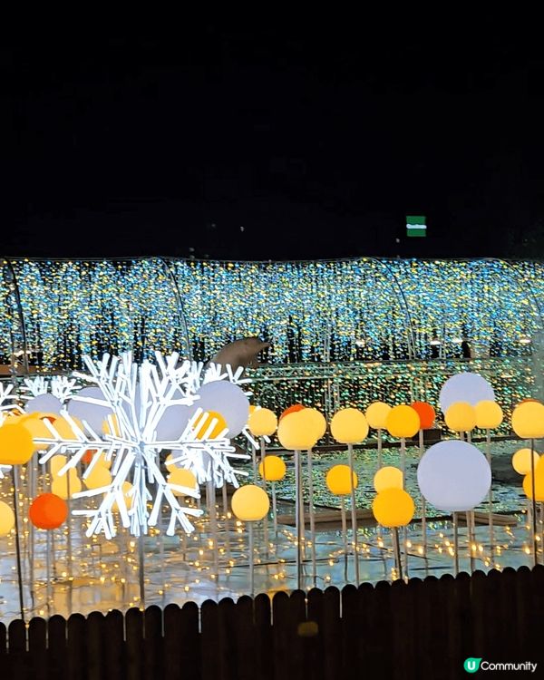 今年屯門市中心文娛廣場的聖誕燈飾特別美麗燦爛，色彩豐富，還有...