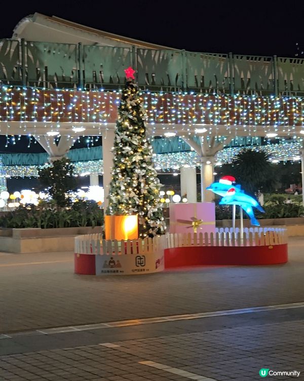 今年屯門市中心文娛廣場的聖誕燈飾特別美麗燦爛，色彩豐富，還有...