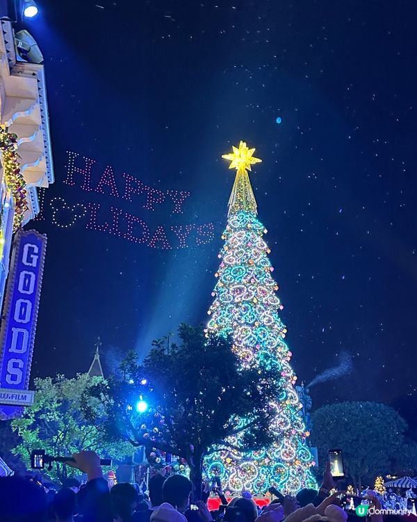 迪士尼聖誕樹亮燈🎄+無人機表演