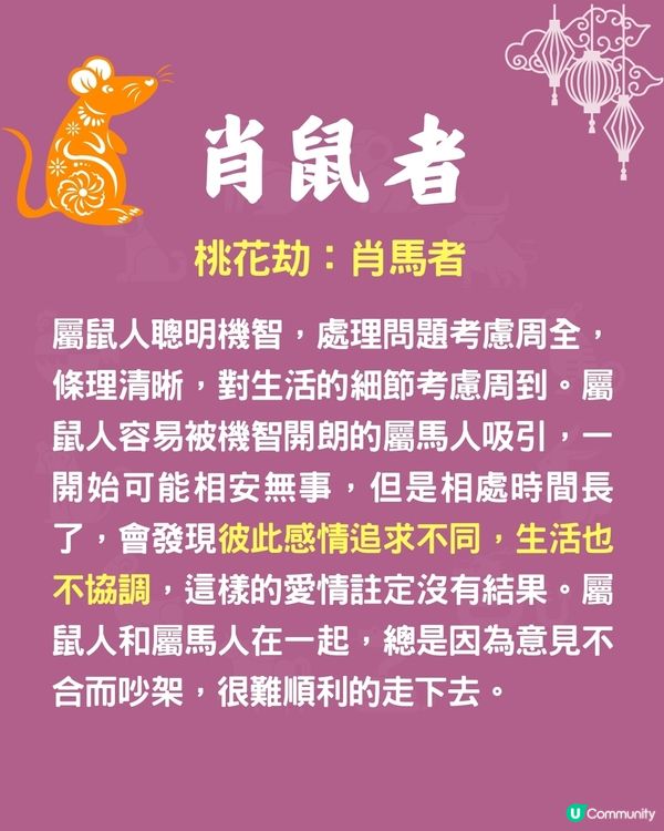 12生肖🐍邊對愛情組合最相剋❓馬+鼠組合日日嘈交😢