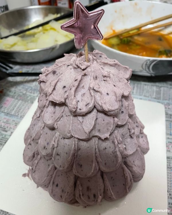 自家烘焙～紫薯芒果聖誕蛋糕