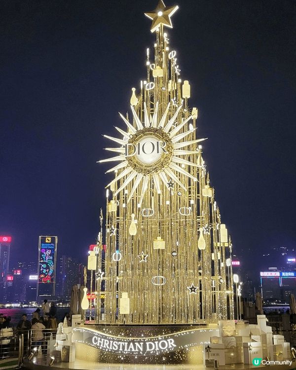 尖東的聖誕燈飾，晚上美得不要不要的。維多利亞港的夜景，最漂亮...