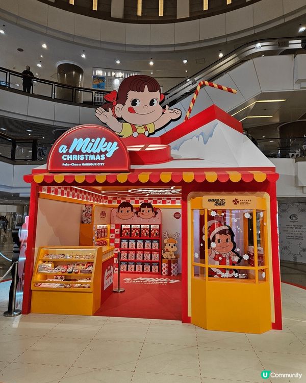 海港城的牛奶妹及牛奶仔及新都會的聖誕節期間限定擺設