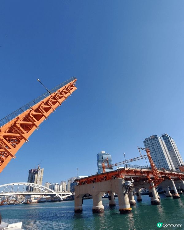 每個星期六下午2點，位於韓國釜山的影島大橋都會上演一幕開合環...