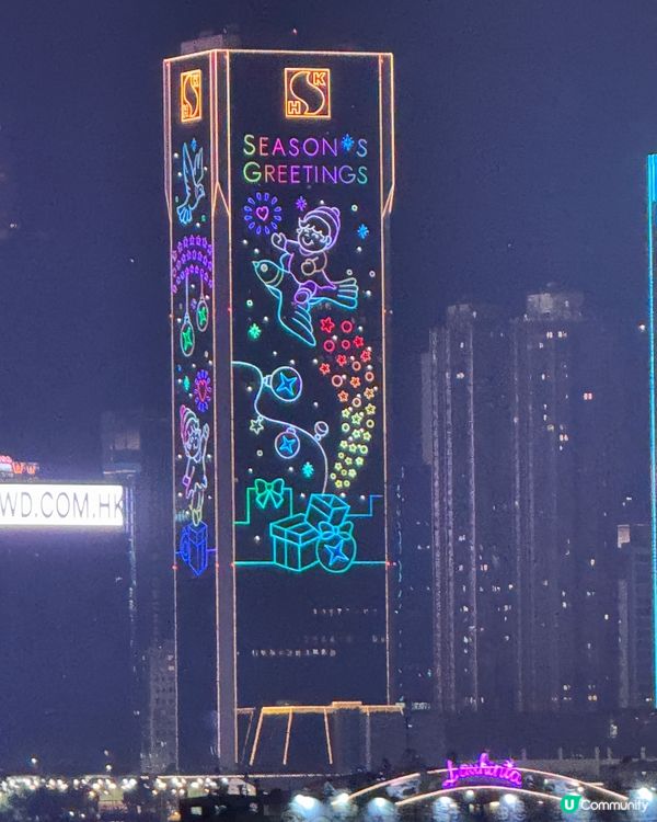 聖誕燈飾新鴻基大廈 #聖誕打卡