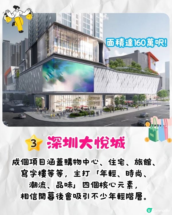 2025深圳4大新商場🛍️深圳最大購物中心/一站式電子產品商場/百萬呎海邊文化藝術區🌊附開幕日期!
