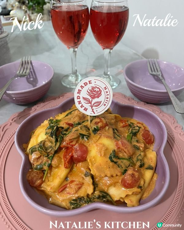 蒜香忌廉蕃茄意大利巴馬芝士雲吞