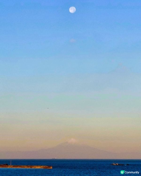 館山日落，富士山紅月！🌅❤️