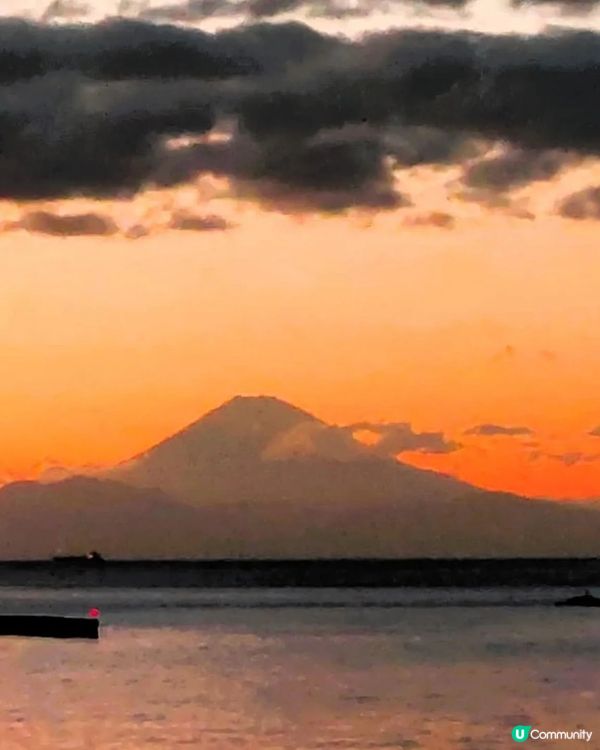 館山日落，富士山紅月！🌅❤️