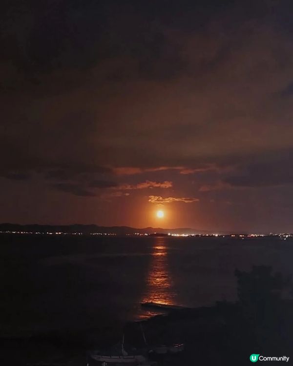 館山日落，富士山紅月！🌅❤️