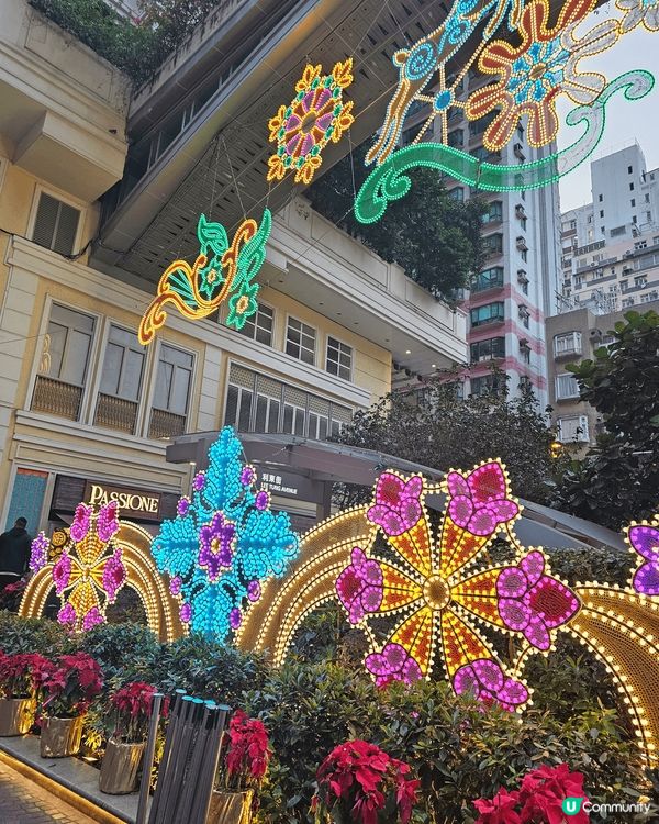 灣仔利東街，在聖誕節期間，整條街都佈置得很有氣氛，在聖誕樹位...