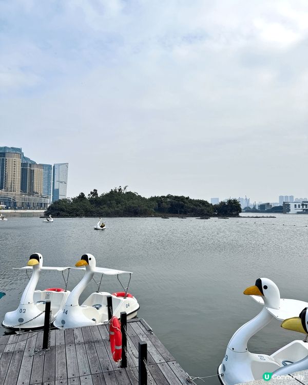 澳門的南灣雅文湖畔有水上單車，雙人MOP20(每30分鐘）。...