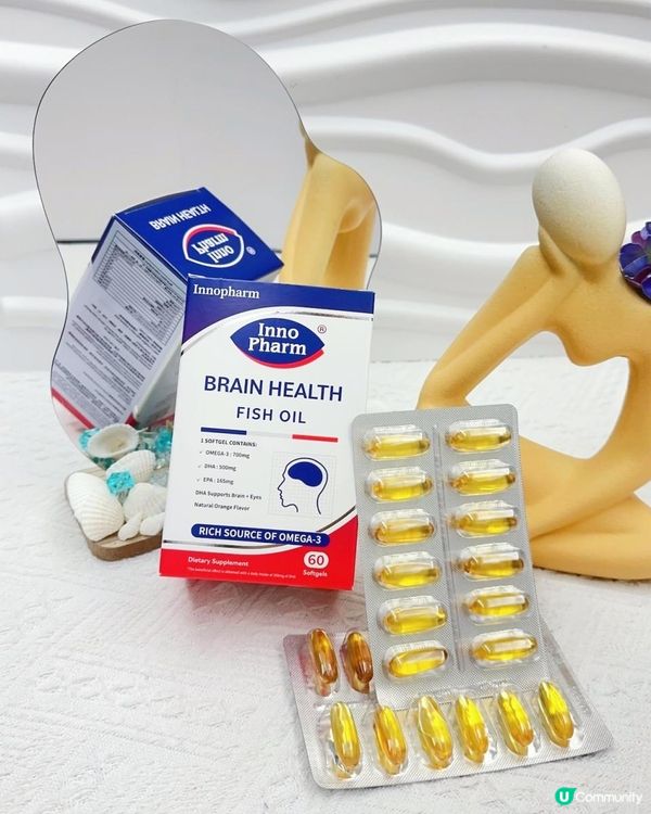 高濃度Omega-3・DHA滿滿 ♥ 補腦又護眼！►法國Innopharm 95%腦健康魚油