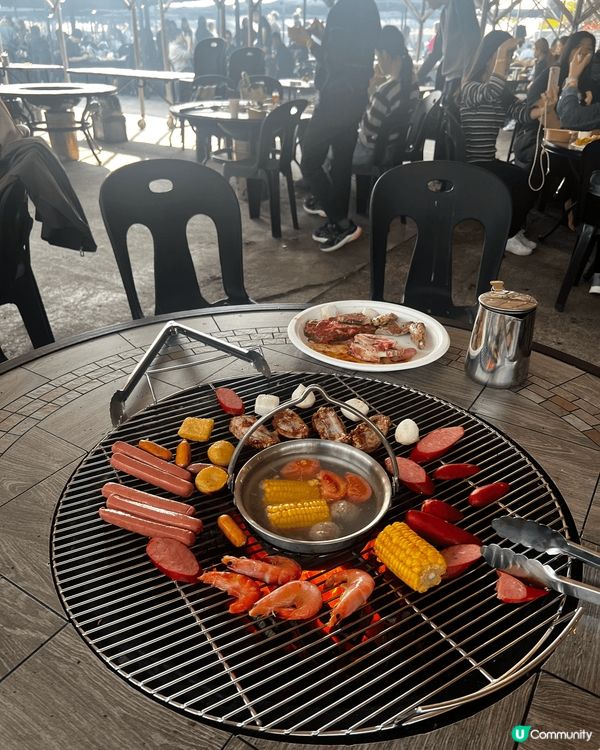 大埔舊麥師傅bbq場，轉換欖燒烤，可以打邊爐同時間bbq，野...