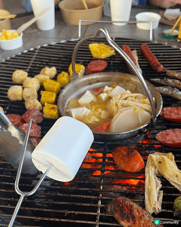 大埔舊麥師傅bbq場，轉換欖燒烤，可以打邊爐同時間bbq，野...