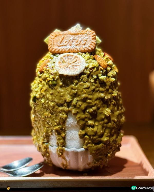 #韓式甜品打卡📸超大份開心果刨冰💚