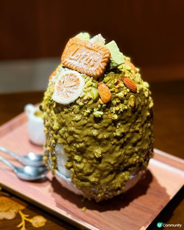 #韓式甜品打卡📸超大份開心果刨冰💚