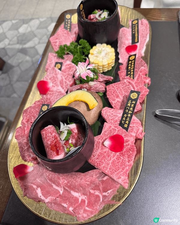 過江龍武田燒肉，聖誕當然要食返餐好，和牛就適合，每款肉見到雪...