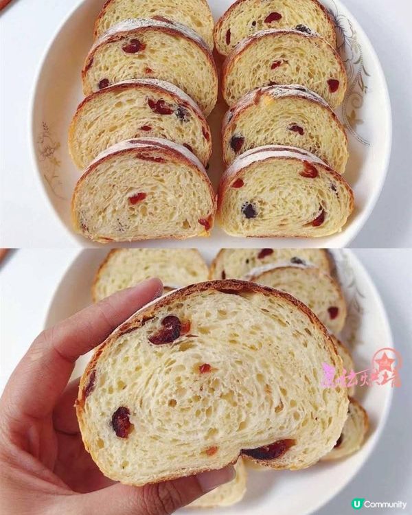 免揉蔓越莓面包