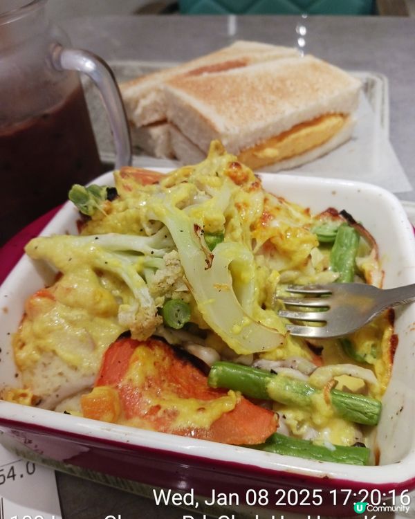 蛋治+什菜+凍飲