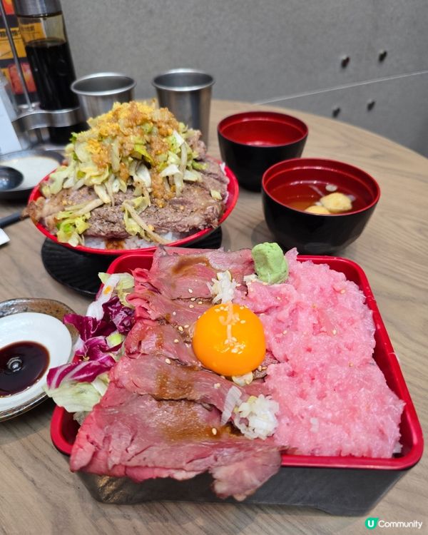 旺角爆丼屋 🥩 山咁高嘅安格斯牛扒二郎丼！😋