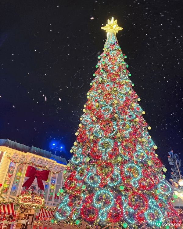 冬日打卡靚相首選一定是迪士尼。聖誕樹的亮燈儀式會有無人機表演...