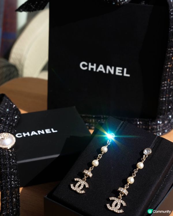 日本珍珠耳環 ✨Chanel