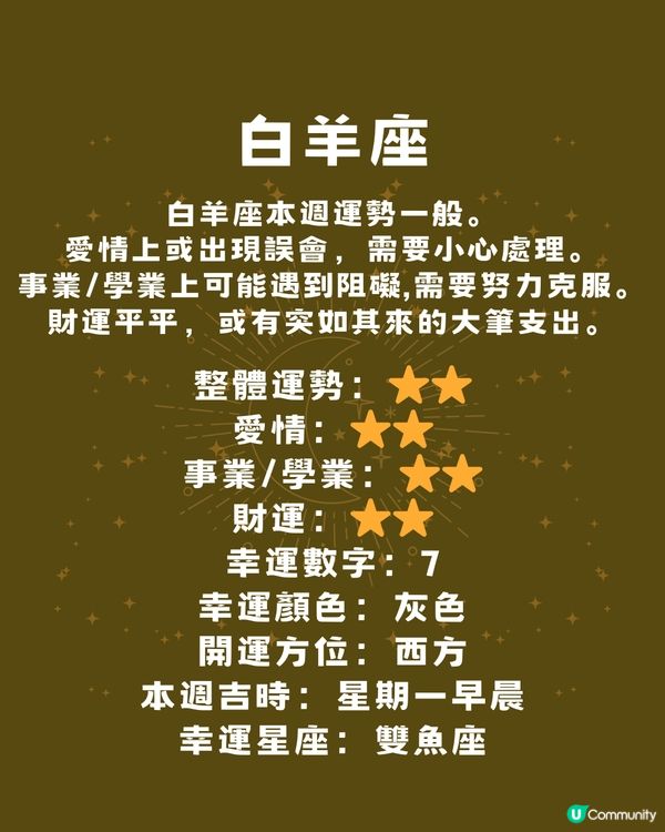 本週12星座運勢(14/1-19/1)🌟