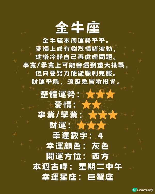 本週12星座運勢(14/1-19/1)🌟