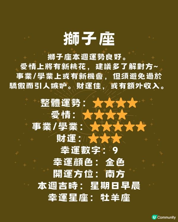 本週12星座運勢(14/1-19/1)🌟