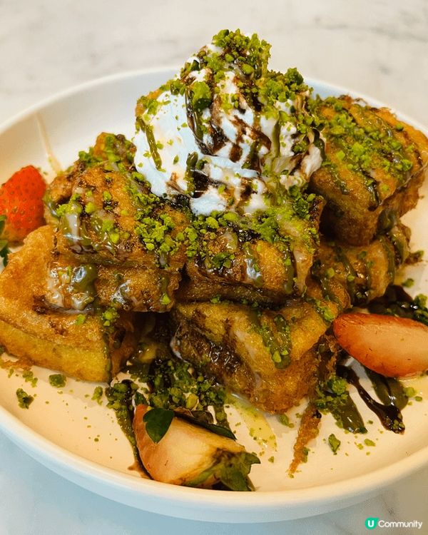 歷山酒店打卡開心果下午茶-見到咁靚嘅開心果甜品，平時所有煩惱...