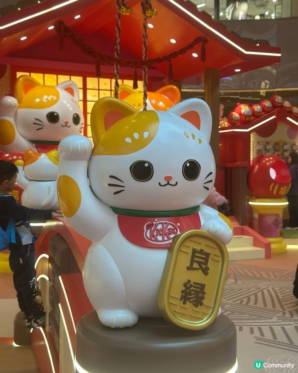 新年｢喵｣好運都有,見到呢個4米高開運招財貓,手手揮動咁可愛...