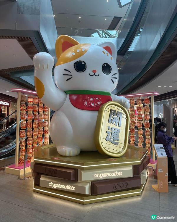 新年｢喵｣好運都有,見到呢個4米高開運招財貓,手手揮動咁可愛...