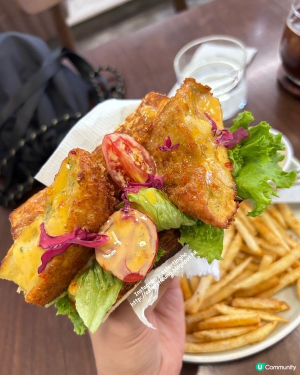 😋 手工炸蝦餅牛奶吐司三文治 😋