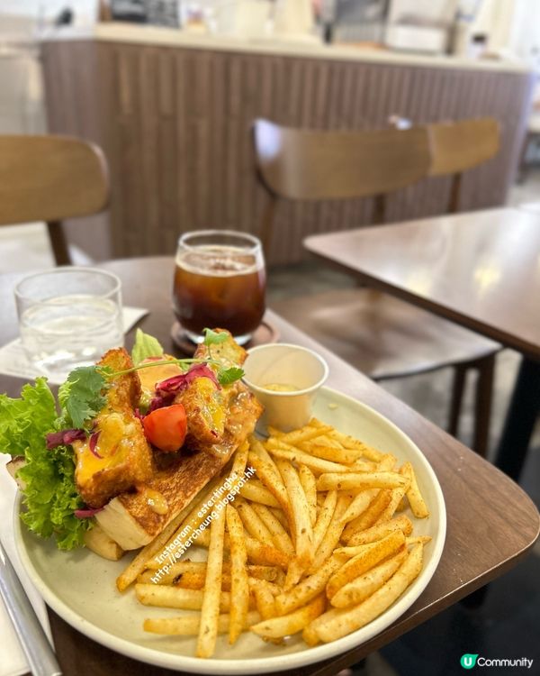 😋 手工炸蝦餅牛奶吐司三文治 😋