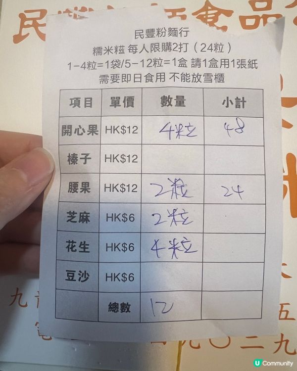 民豐粉麵行終於食到啦🤩開心果糯米糍✌🏻