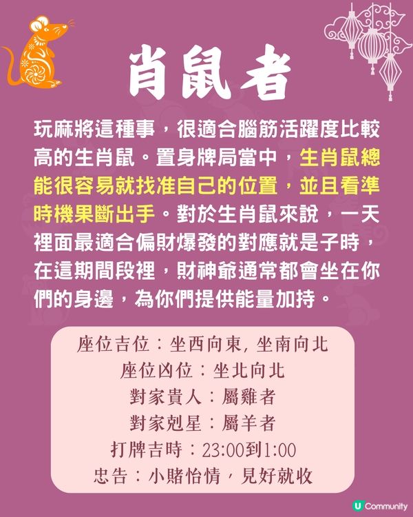 12生肖打麻將風水攻略🀄邊個坐位最旺你⁉️附開運Tips