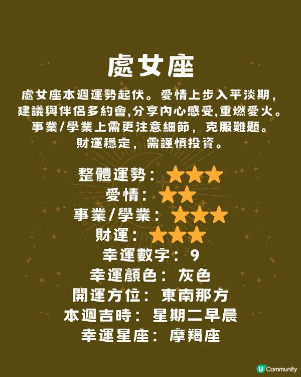 本週12星座運勢(3/2-9/2)🌟