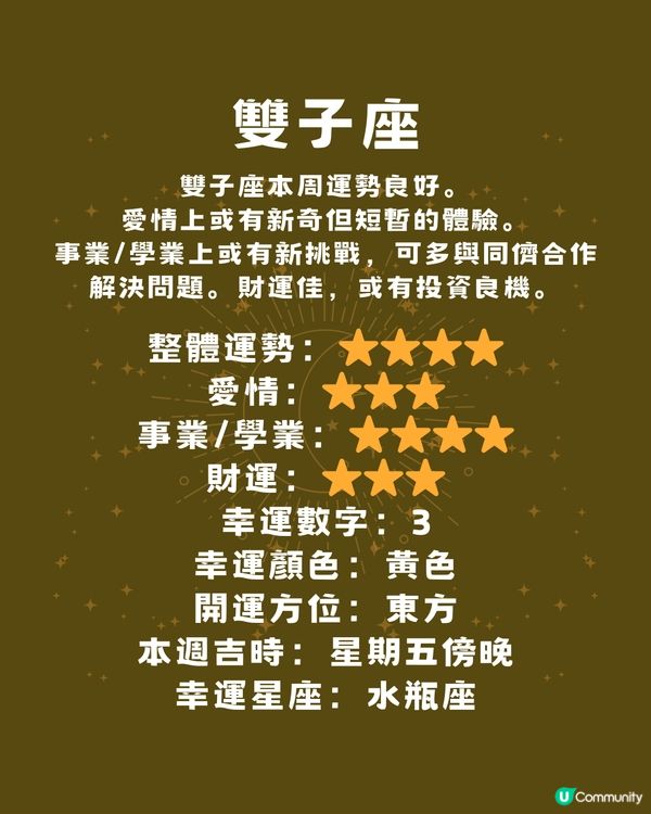 本週12星座運勢(3/2-9/2)🌟