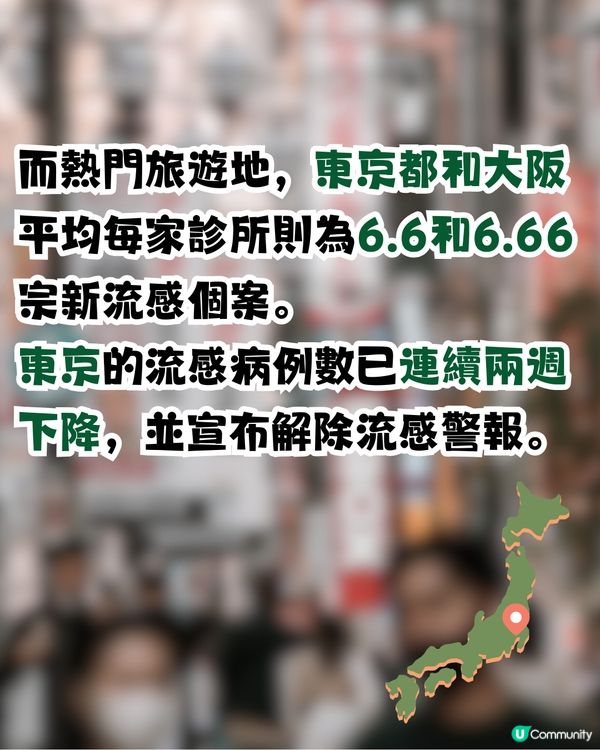 日本流感病例達25年來高峰！2地為重災區？即睇>>