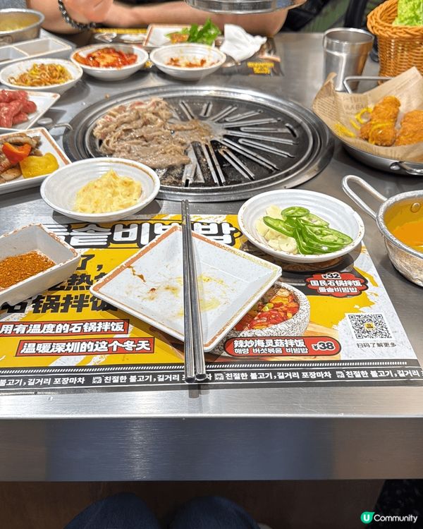 深圳一方天地街邊鐵桶韓燒好抵食，有人幫你燒肉質水平OK配菜都...