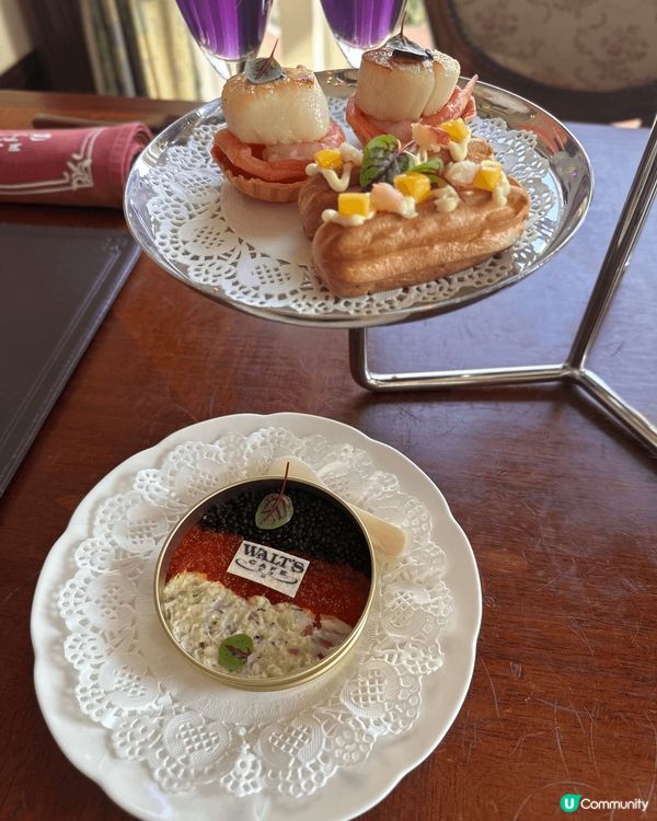 香港迪士尼樂園酒店嘅下午茶tea set好靚好精緻呀😍 海鮮...